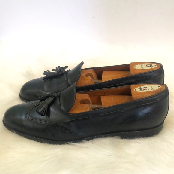 Salvatore Authentic Ferragamo Mens Black Wingtip Tassel Loafer Dress Shoes 9.5D main image 6